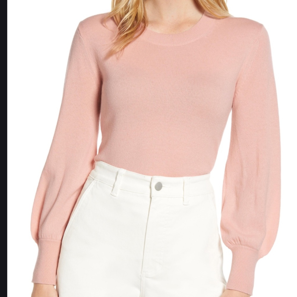 Everlane Cashmere Lantern Sweater Pink XS XL NWT - Picture 2 of 2